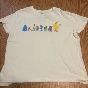 Sesame Street Cream T-Shirt with Colorful Characters